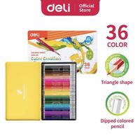 Gambar Pensil Warna Deli Celup Halus 12/24/36 Warna, Bentuk Segitiga Ergonomi - 24 warna dari TOKO DUTA ATK undefined 4 Tokopedia