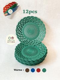 Gambar Piring Rotan Plastik / Anyaman / Bakul Tatakan / Resto - Super Warna - Biru dari Solusi Rumah JKT undefined 4 Tokopedia