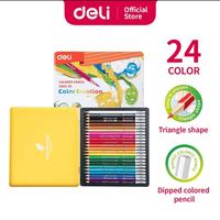 Gambar Pensil Warna Deli Celup Halus 12/24/36 Warna, Bentuk Segitiga Ergonomi - 24 warna dari TOKO DUTA ATK undefined 1 Tokopedia