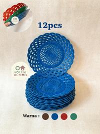 Gambar Piring Rotan Plastik / Anyaman / Bakul Tatakan / Resto - Super Warna - Biru dari Solusi Rumah JKT undefined 2 Tokopedia