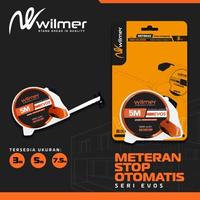 Gambar Meteran Karet Auto Stop 5 Meter WILMER EVOS Kemasan Blister Lock 5m dari S-H-A Store undefined 2 Tokopedia