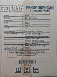 Gambar Getra Gea Electric Deep Fryer Penggorengan Listrik Ef 81 Ef81 Gratis dari Archiskc Home undefined 2 Tokopedia