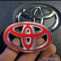 Gambar cover logo stir TOYOTA hitam dan carbon cover emblem stir TEMPEL - HITAM DOP dari LOVEBERRY AUTO undefined 3 Tokopedia