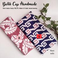 Gambar Kain Batik Cap Handmade Songket G ( Navy ) - Daun Wulu ( Milo ) dari Beautique Batik Aini undefined 1 Tokopedia