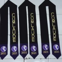 Gambar selempang wisuda bludru 2 lapis pake logo dari BORDIR PUTRA undefined 5 Tokopedia