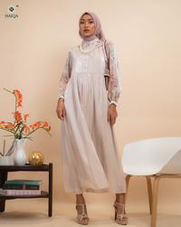 Gambar Zahra Dress by Haiqa - Gamis Wanita Terbaru - Dress - Cream Mix Brown, S|M dari haiqaofficial undefined 1 Tokopedia