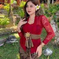Gambar Kebaya brokat lace korea maroon - 1 set, S dari indah str undefined 2 Tokopedia