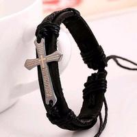 Gambar GELANG PRIA WANITA SALIB PREMIUM / GELANG KULIT DOA BAPAK KAMI G16 dari Monark Indonesia undefined 2 Tokopedia