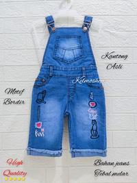 Gambar wearpack/ overall / celana kodok pendek jeans anak perempuan 1-7th - 3th dari Kelmoshop undefined 5 Tokopedia