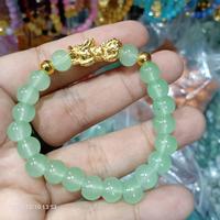 Gambar gelang emas 24 k pixiu piyao batu alam green uk 8 mm dari Lian Lee Buddhistarts undefined 1 Tokopedia