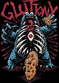 Gambar Sesame Street Gluttony FMAB tshirt hitam cotton combed 30s distro - M dari exias undefined 3 Tokopedia