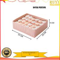 Gambar KotaPenyimpanan Pakaian Dalam Set 3in1 Organizer Box Storage Underwear - 6 Slot pink dari Ruyigoldshop undefined 5 Tokopedia