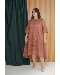 Gambar Xtramiles Plus Size Party Dress Aveline - All Colors ( autumn ) - sand, 4L/5L dari xtramiles plus size fashion undefined 3 Tokopedia
