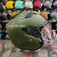 Gambar Terbaru !!! Helm Half Face Zeus 627 Polos F.Green / Helm Zeus 627 Army dari zonabelanja123 undefined 2 Tokopedia