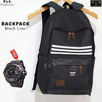 Gambar Tas Ransel Gendong Laptop Distro Sekolah Kuliah Pria Wanita Backpack Tas Punggung Laptop Tas Ransel Distro Original FzA - BKLQS - Black LN + dari FzA Official undefined 2 Tokopedia