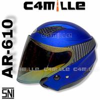 Gambar Terbaru !!! Helm Arl Model Zeus Polos Blue Doff Half Face Kaca Iridium dari zonabelanja123 undefined 3 Tokopedia
