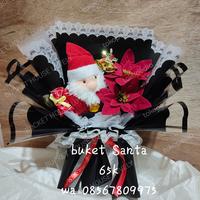 Gambar buket natal Santa dan bunga custom  khusus gojek dari BUCKET HOUSE LOVELY undefined 1 Tokopedia