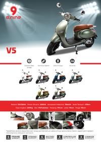 Gambar Sepeda Motor Listrik E-NINE V5 Scooter Matic 2.000Watt - Putih dari Sepeda dan Motor Listrik undefined 1 Tokopedia