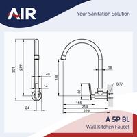 Gambar AIR Kran Dapur Dingin Keran Air Kuningan - Kitchen Faucet A 5P BL dari Sutindo Shop undefined 2 Tokopedia