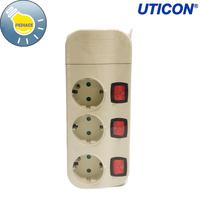 Gambar Stop Kontak Arde Saklar 3 Lubang UTICON ST-8382 SN 10A / 250V SNI dari Pediace undefined 1 Tokopedia