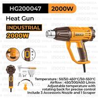 Gambar Heat Gun (2000W 50-550°C ) INGCO HG200047 - Hot Gun 3 Level Panas untuk Shrink Tube & Cat dari INGCO Tools by GUNKA undefined 1 Tokopedia