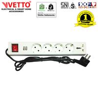 Gambar VETTO Stop Kontak V8206/5M 2xUSB - 6 Lubang 5 Meter USB SNI dari Vetto Indonesia undefined 1 Tokopedia