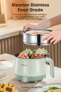 Gambar SAMONO Panci Listrik 1,5 Liter Ceramic Coating + Steamer Stainless dari Belio Houseware undefined 3 Tokopedia