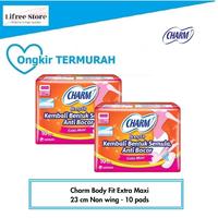 Gambar Charm Body Fit Extra Maxi 23cm 10 pads (non wings) dari Lifree Store undefined 1 Tokopedia