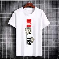 Gambar Kaos Oblong Pria sablon Rich Guy's size M-XXL - Hitam, XL dari Snowshop undefined 3 Tokopedia