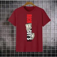 Gambar Kaos Oblong Pria sablon Rich Guy's size M-XXL - Hitam, XL dari Snowshop undefined 2 Tokopedia