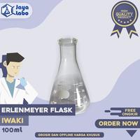 Gambar IWAKI ERLENMEYER FLASK 100ml 4980 CTE.33 / Labu Erlenmeyer 100ml dari JAYA LABO undefined 1 Tokopedia