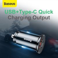 Gambar Baseus Car Charger 30W Type C PD 3.0 + USB Quick Charger 4.0 - Black/Hitam dari WINS OFFICIAL STORE undefined 3 Tokopedia