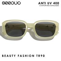 Gambar Seeouo Sunglasses AntiUV400 Protection Style Y2K Kotak Star TR90 95241 - BLACK GLOSSY dari Seeouo undefined 2 Tokopedia