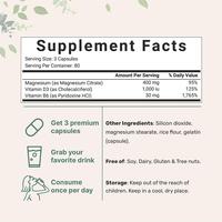 Gambar Magnesium Citrate 400mg with Vitamin D3 1000IU & B6, 240 Capsules dari Rizka Super Jaya undefined 3 Tokopedia