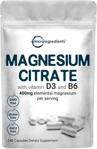 Gambar Magnesium Citrate 400mg with Vitamin D3 1000IU & B6, 240 Capsules dari Rizka Super Jaya undefined 1 Tokopedia