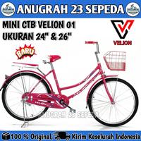 Gambar Sepeda Keranjang Remaja Dan Dewasa V E L I O N 01 Ukuran 24 & 26 Inch - Pink Tua, 26 Inch dari Anugrah 23 sepeda undefined 2 Tokopedia