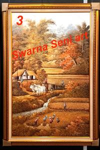 Gambar Lukisan Kanvas, " SUASANA DI PEDESAAN " Dengan Bingkai dari Swarna Seni Art undefined 2 Tokopedia
