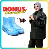 Gambar (Bonus Cover Sepatu) Jas Hujan Premium Volkrain / Raincoat Motor Tebal - Hitam, L dari Raincoat Volkrain Official undefined 1 Tokopedia
