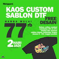 Gambar KAOS CUSTOM SATUAN, SABLON KAOS, SABLON DTF, KAOS COTTON COMBED - RA - S, 1 Sisi Logo-A4 dari Riki Apparel Official undefined 1 Tokopedia
