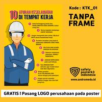 Gambar Safety Poster K3 : 10 Aturan Keselamatan Di Tempat Kerja - 42x30 cm dari Safety Poster K3 Indonesia undefined 1 Tokopedia