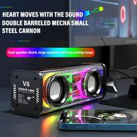 Gambar V8 speaker Bluetooth Mecha transparan suara ganda, cahaya RGB - V8 RGB BLOETOT dari JVN Online undefined 2 Tokopedia