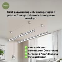 Gambar Jemuran Baju Lifting Aluminium / Jemuran Gantung  Langit Plafond dari LOVE HOME LIVING undefined 4 Tokopedia