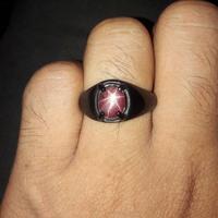 Gambar ! CINCIN BATU MULIA PERMATA RUBI STAR JELAS GARANSI NATURAL - - 7 dari &#39;RED GOLD undefined 3 Tokopedia