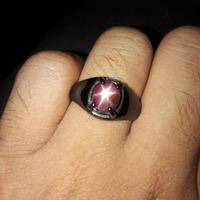 Gambar ! CINCIN BATU MULIA PERMATA RUBI STAR JELAS GARANSI NATURAL - - 7 dari &#39;RED GOLD undefined 4 Tokopedia