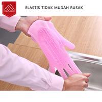 Gambar Sarung tangan silicone gloves silikon sarung tangan cuci piring wc - Biru dari Toso Mart undefined 5 Tokopedia