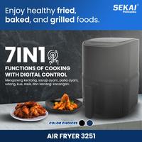 Gambar SEKAI Air Fryer Digital Safire 2,3 Liter AFS 3251 Tanpa Minyak - Biru dari Fortuna Home Elektronik undefined 3 Tokopedia