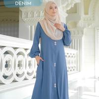 Gambar Gamis Wanita Remaja Terbaru 2024 Bahan Wolfis - Saudah Dress - Hitam, XL dari Anaura Fashion Muslim undefined 5 Tokopedia