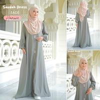 Gambar Gamis Wanita Remaja Terbaru 2024 Bahan Wolfis - Saudah Dress - Hitam, XL dari Anaura Fashion Muslim undefined 1 Tokopedia