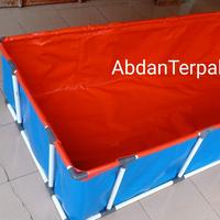 Gambar Terpal kolam ikan 250x150x35 + rangka paralon by Abdan Terpal dari Abdan Terpal undefined 3 Tokopedia