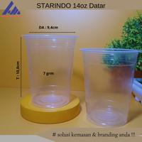 Gambar Gelas Plastik Cup Datar Starindo 14oz 7grm Gemuk dari Indojaya Packaging undefined 1 Tokopedia